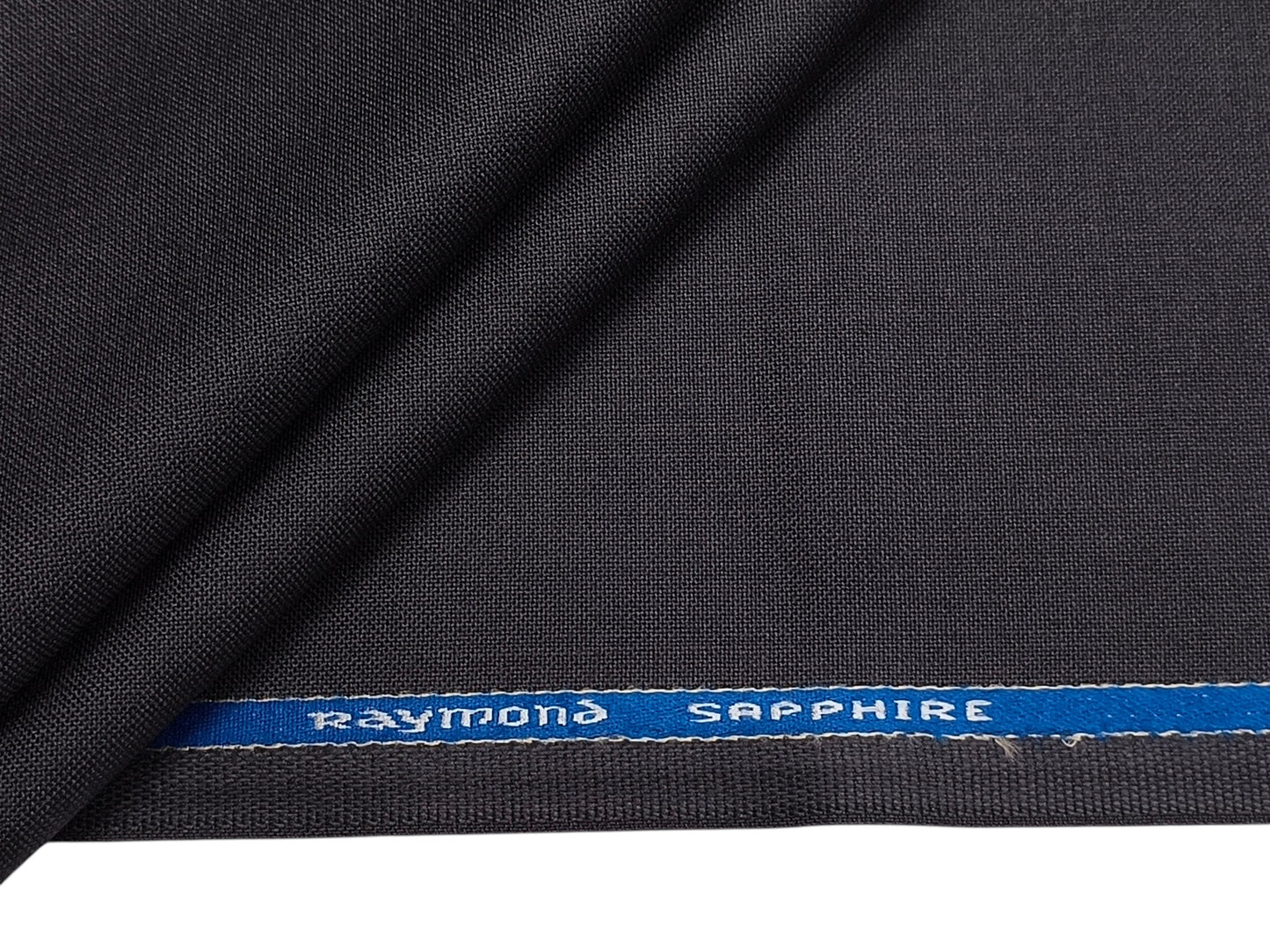 Raymond Sapphire Merino Wool Blended Suiting Fabric (Dark Grey, Plain)