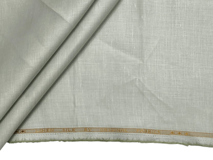 Premium Linen Silk Shirting Fabric (Pista, Plain)