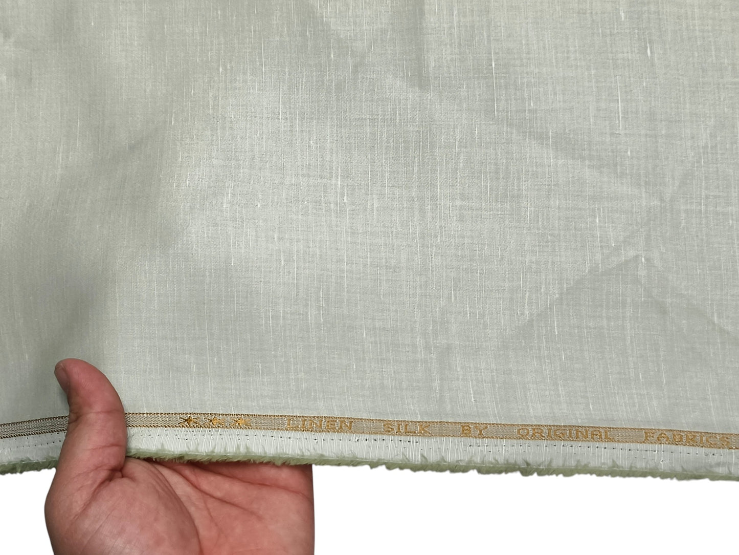 Premium Linen Silk Shirting Fabric (Pista, Plain)