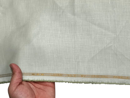 Premium Linen Silk Shirting Fabric (Pista, Plain)