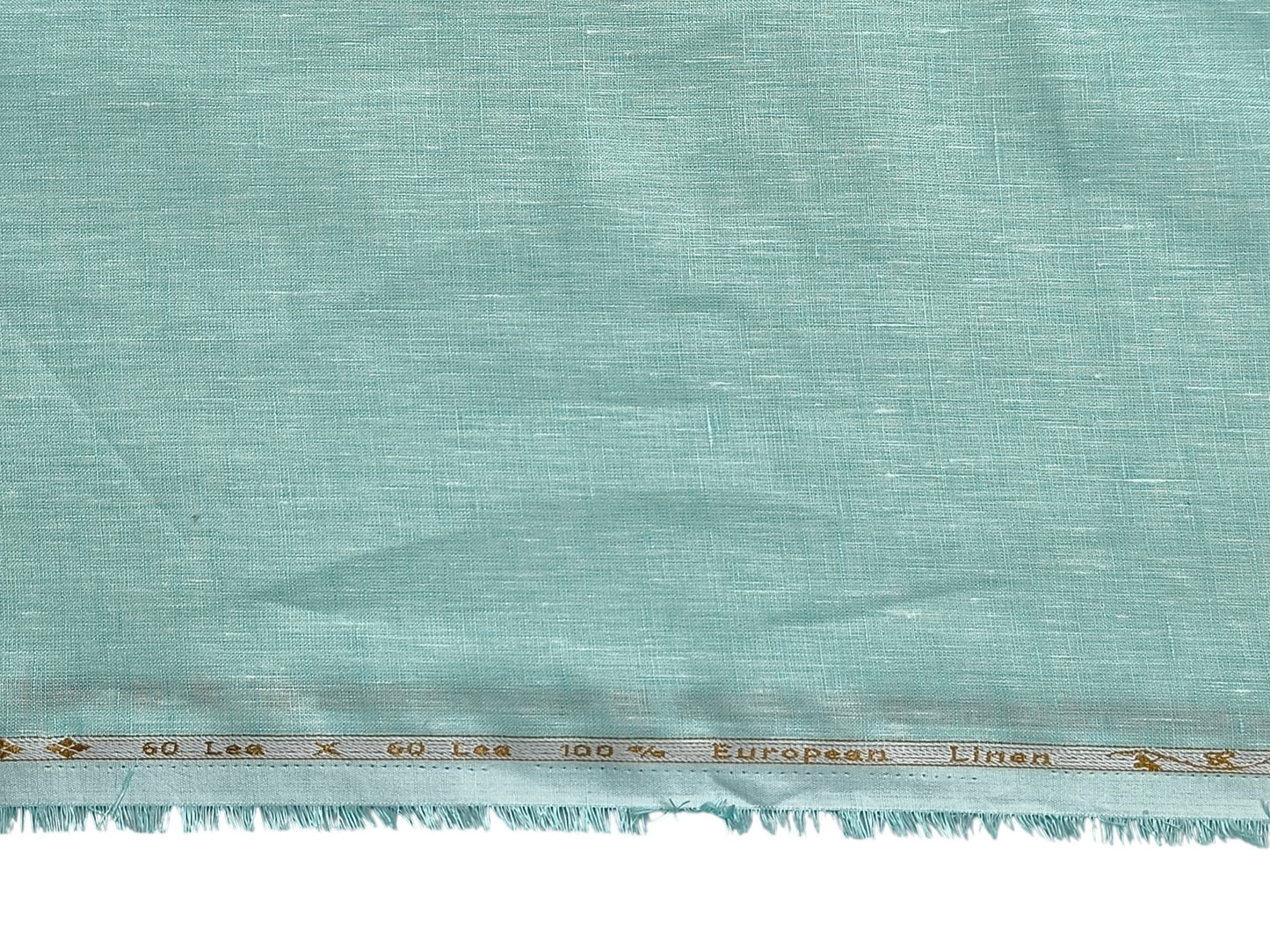 100% Pure European Linen 60 LEA Shirting Fabric (Aqua Green, Plain)