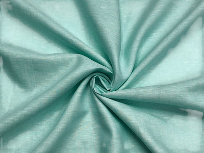 100% Pure European Linen 60 LEA Shirting Fabric (Aqua Green, Plain)