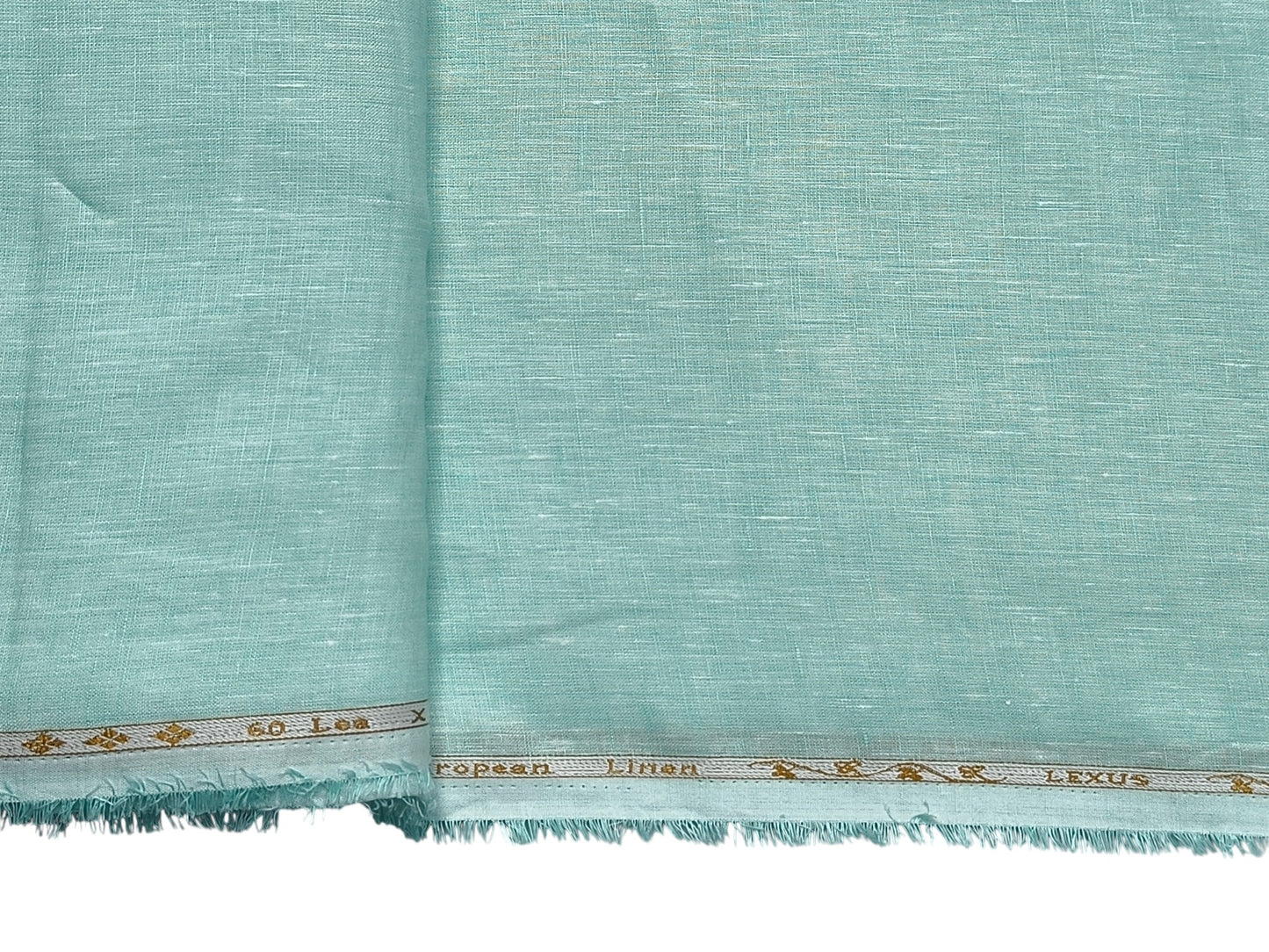 100% Pure European Linen 60 LEA Shirting Fabric (Aqua Green, Plain)