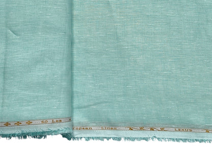100% Pure European Linen 60 LEA Shirting Fabric (Aqua Green, Plain)