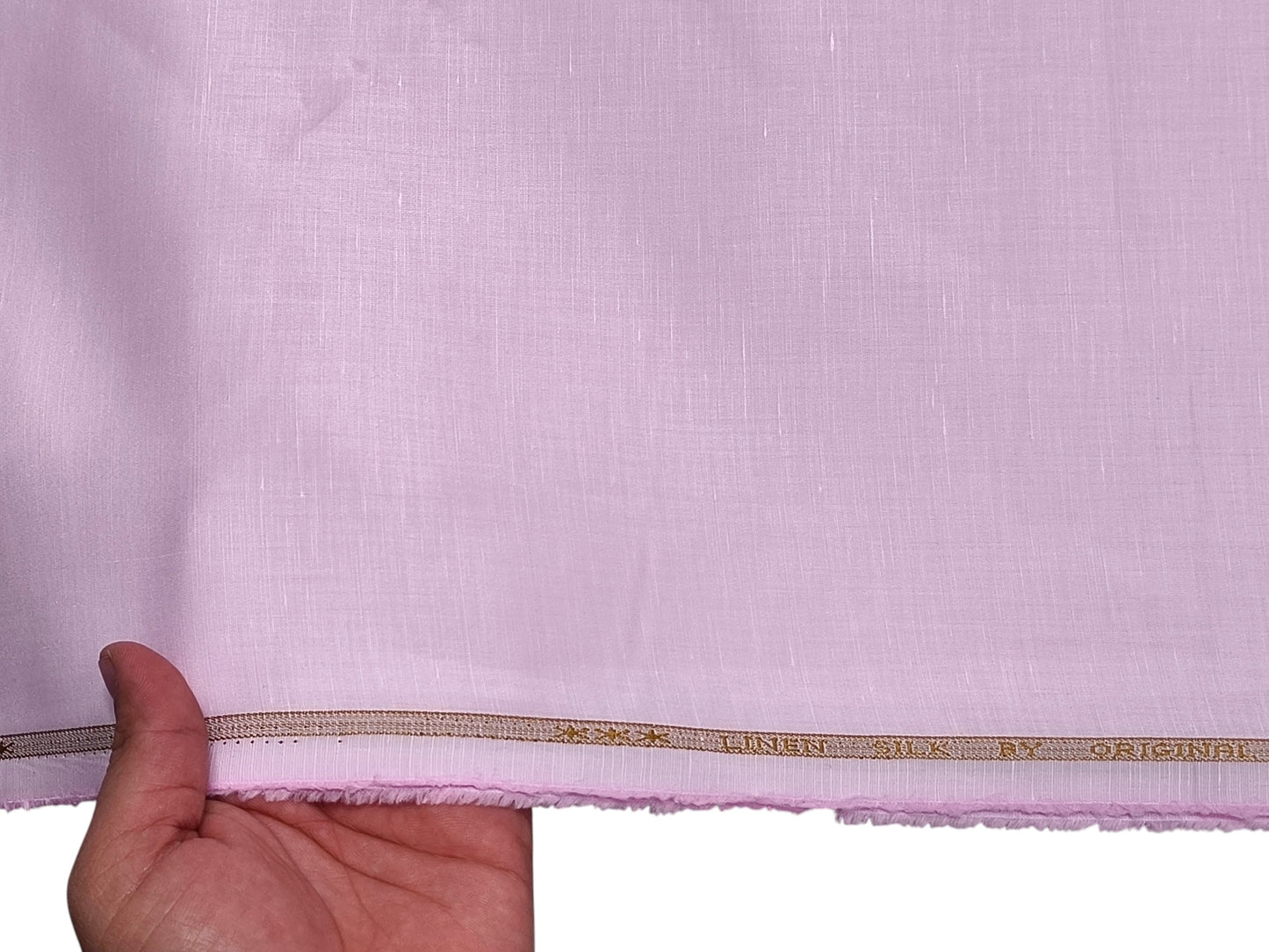Premium Linen Silk Shirting Fabric (Pink, Plain)