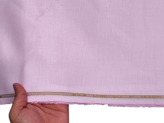 Premium Linen Silk Shirting Fabric (Pink, Plain)