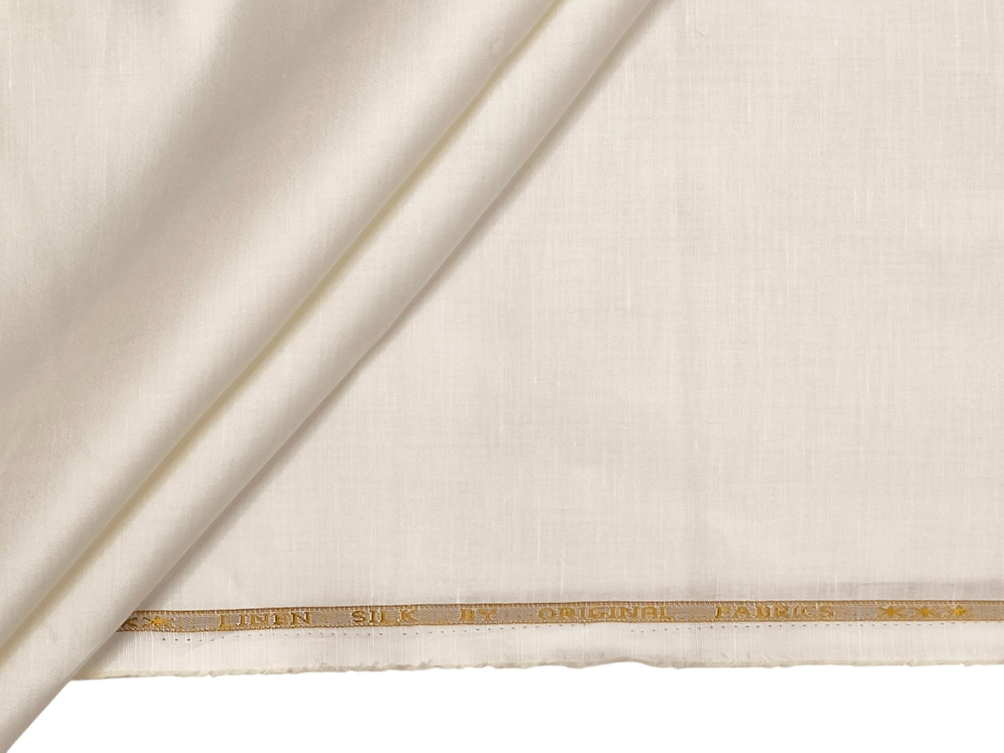 Premium Linen Silk Blended Shirting Fabric (Cream, Plain)
