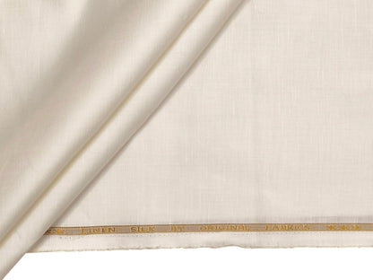 Premium Linen Silk Blended Shirting Fabric (Cream, Plain)