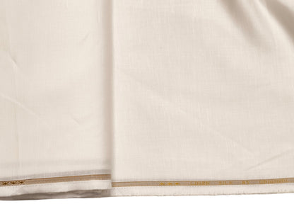 Premium Linen Silk Blended Shirting Fabric (Cream, Plain)