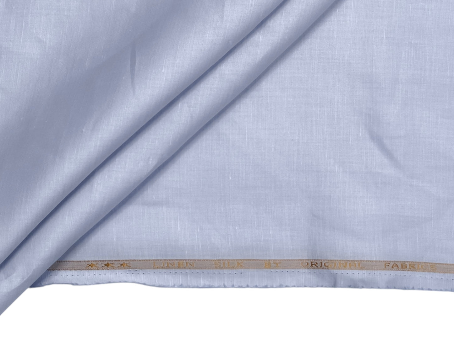Premium Linen Silk Blended Shirting Fabric (Blue, Plain)