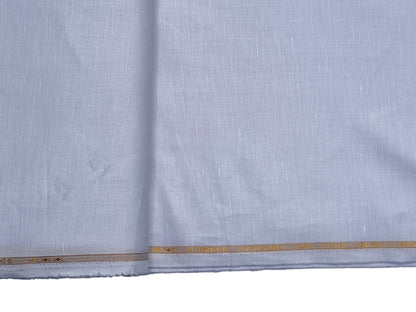 Premium Linen Silk Blended Shirting Fabric (Blue, Plain)