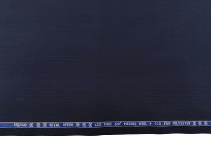 Raymond Royal Opera 60% Wool Super 120s Suiting Fabric (Navy Blue, Subtle Pinstripes)