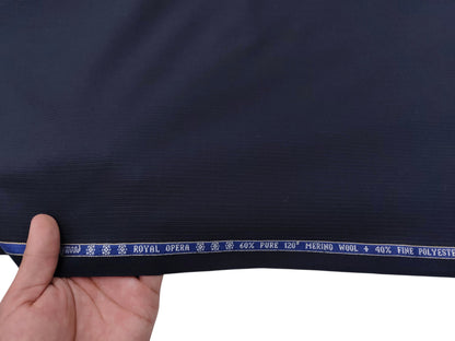 Raymond Royal Opera 60% Wool Super 120s Suiting Fabric (Navy Blue, Subtle Pinstripes)