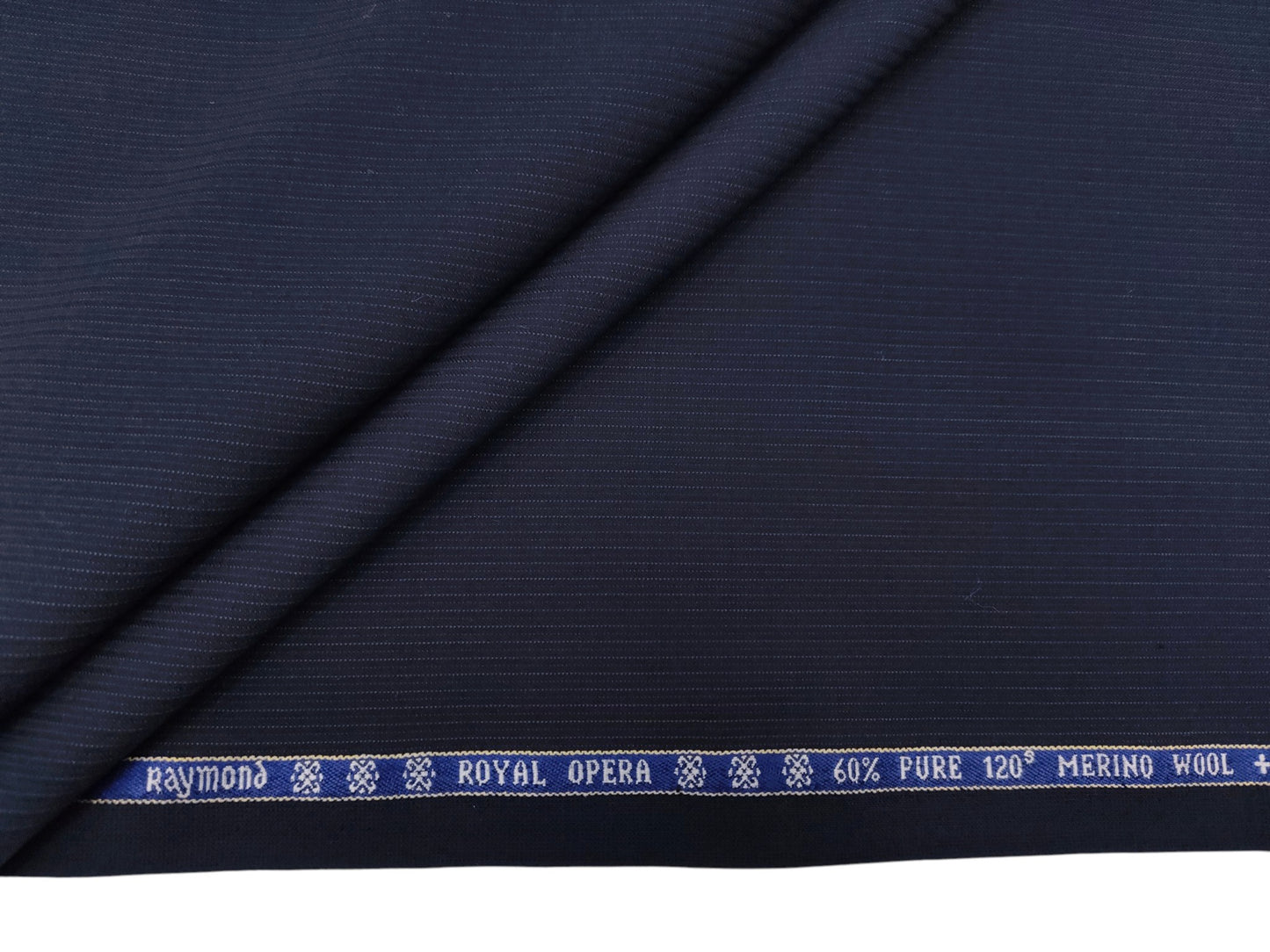Raymond Royal Opera 60% Wool Super 120s Suiting Fabric (Navy Blue, Subtle Pinstripes)