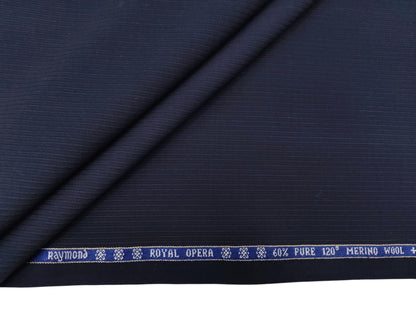 Raymond Royal Opera 60% Wool Super 120s Suiting Fabric (Navy Blue, Subtle Pinstripes)