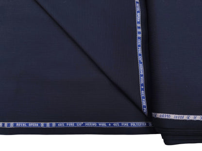Raymond Royal Opera 60% Wool Super 120s Suiting Fabric (Navy Blue, Subtle Pinstripes)