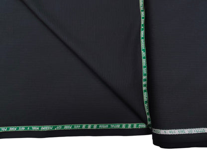 Raymond Royal Opera 60% Wool Super 120s Suiting Fabric (Black, Subtle Pinstripes)