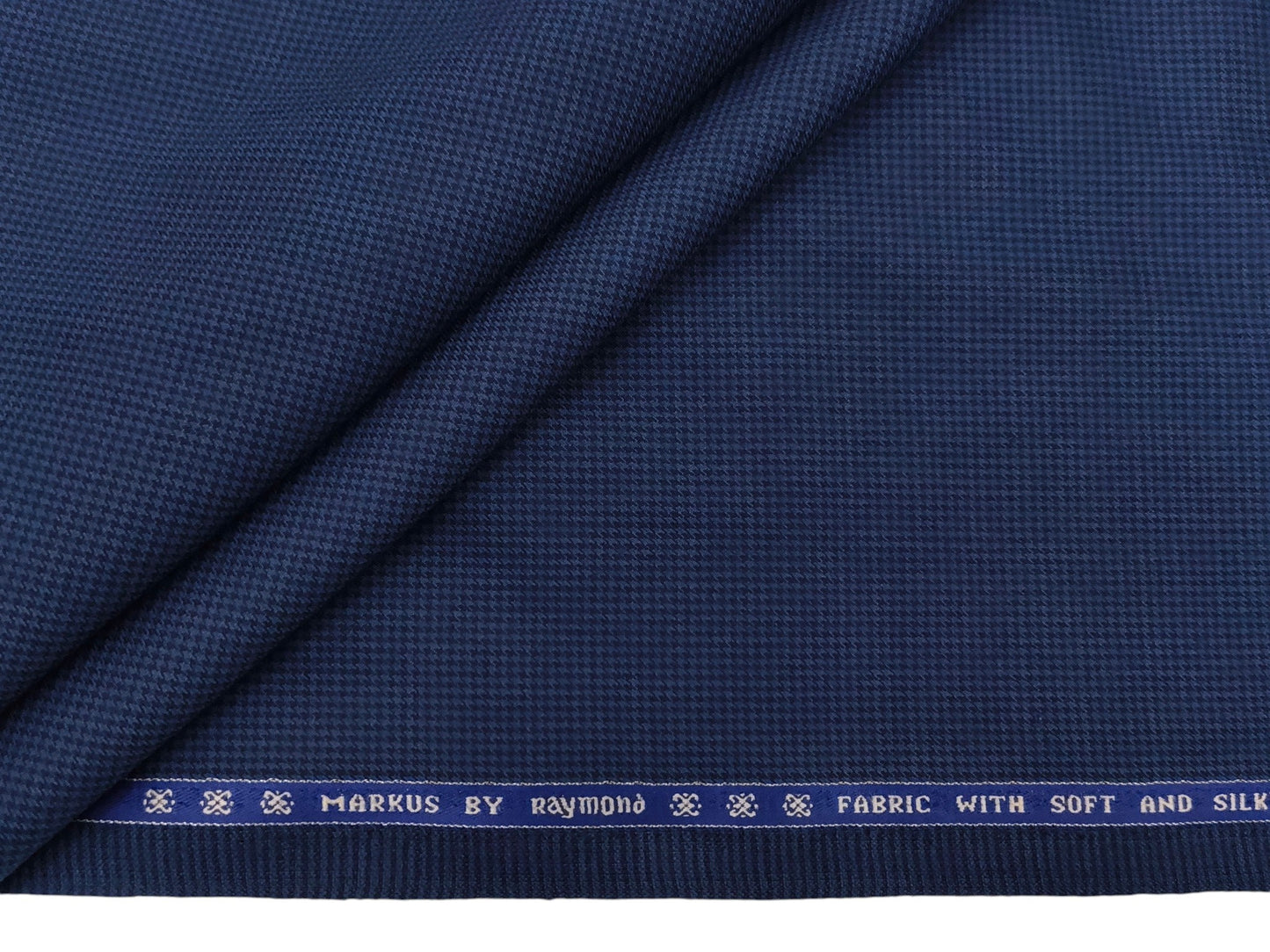 Raymond Markus Super 70s Premium Suiting Fabric (Blue, Houndstooth Pattern)