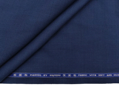 Raymond Markus Super 70s Premium Suiting Fabric (Blue, Houndstooth Pattern)