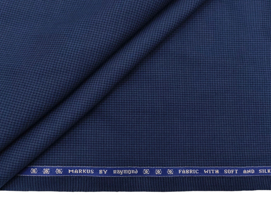 Raymond Markus Super 70s Premium Suiting Fabric (Blue, Houndstooth Pattern)