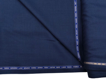 Raymond Markus Super 70s Premium Suiting Fabric (Blue, Houndstooth Pattern)
