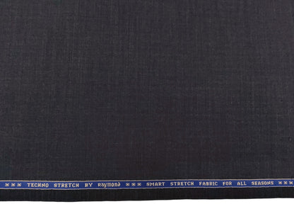 Raymond Techno Stretch Wool Blended Suiting Fabric (Charcoal Grey, Self Design)
