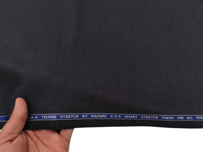 Raymond Techno Stretch Wool Blended Suiting Fabric (Charcoal Grey, Self Design)