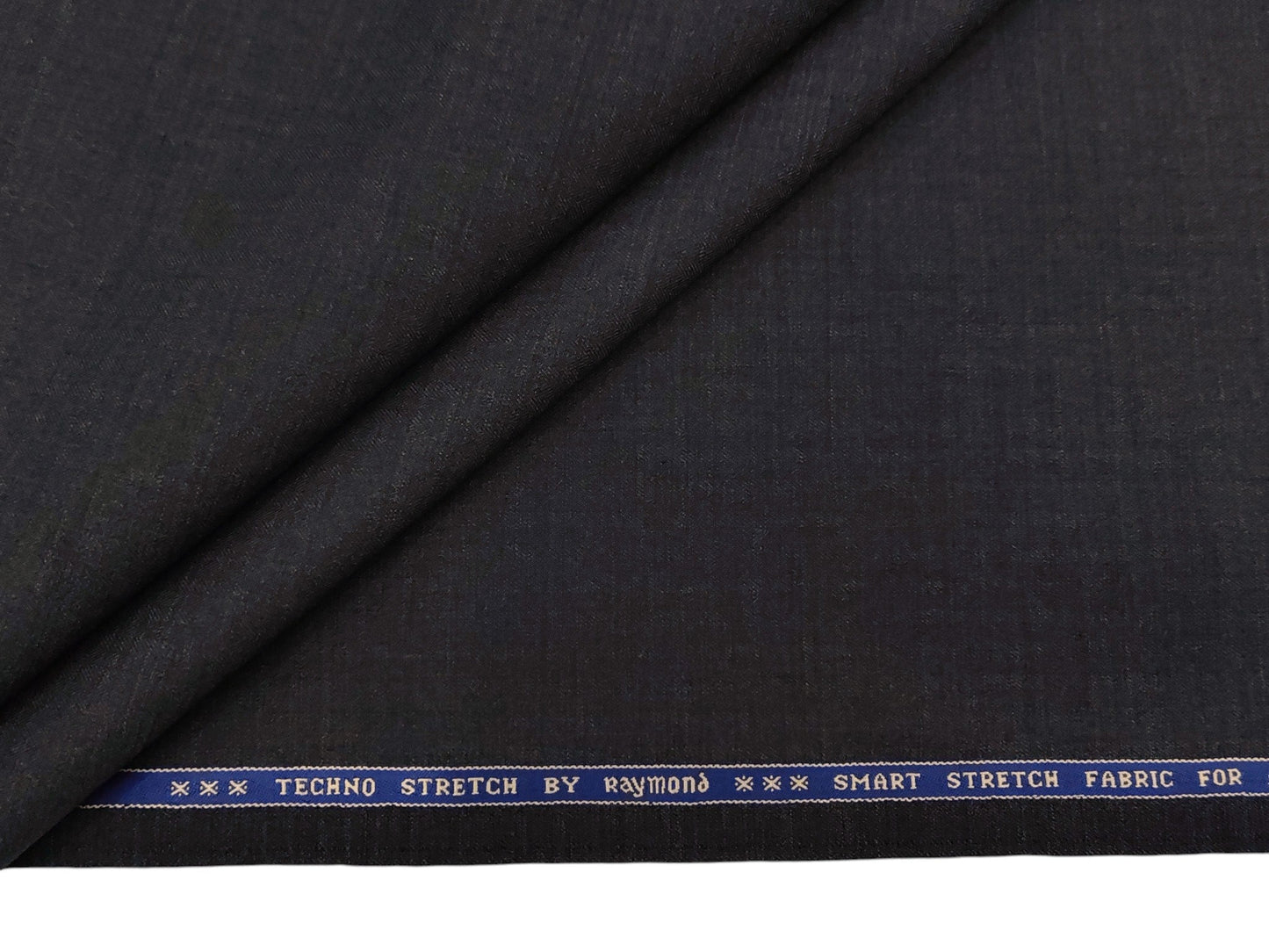 Raymond Techno Stretch Wool Blended Suiting Fabric (Charcoal Grey, Self Design)