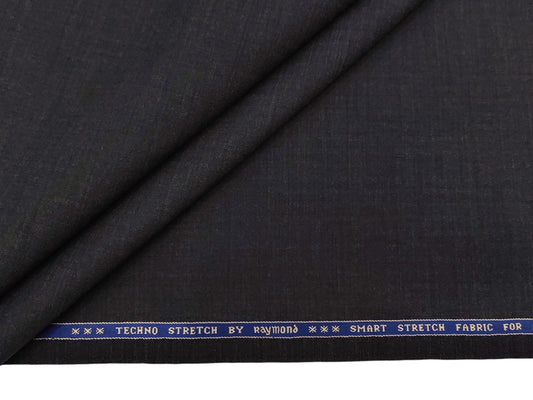 Raymond Techno Stretch Wool Blended Suiting Fabric (Charcoal Grey, Self Design)