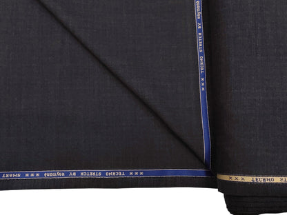 Raymond Techno Stretch Wool Blended Suiting Fabric (Charcoal Grey, Self Design)