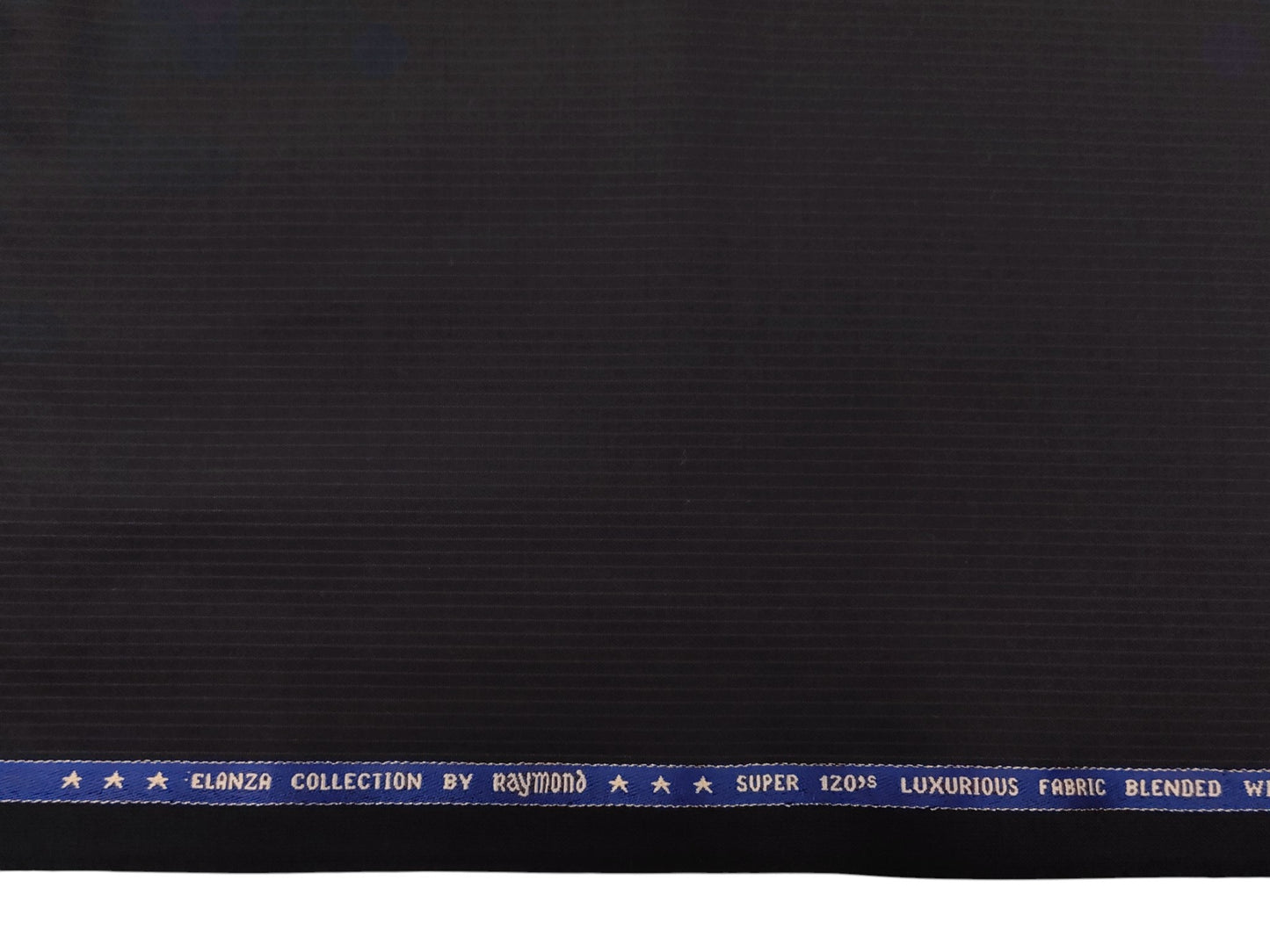 Raymond The Elanza Collection 70% Wool Super 120s Suiting Fabric (Black, Subtle Pinstripes)