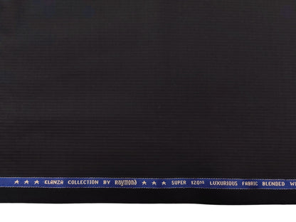 Raymond The Elanza Collection 70% Wool Super 120s Suiting Fabric (Black, Subtle Pinstripes)