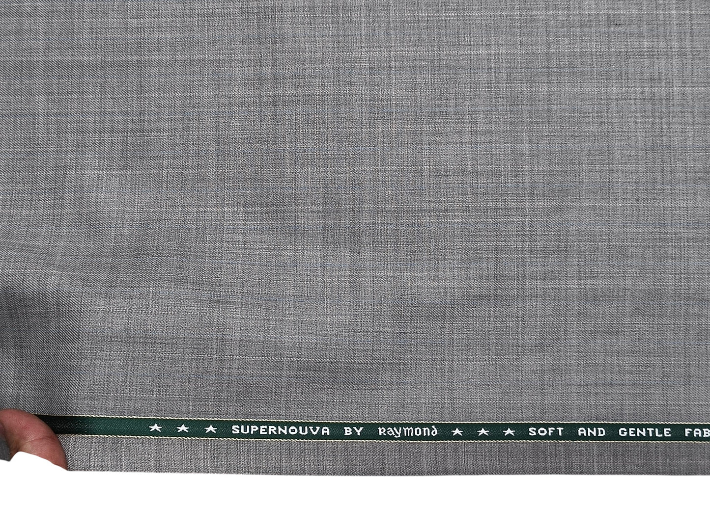 Raymond Supernouva Super 100s Premium Suiting Fabric (Light Grey, Self Design)