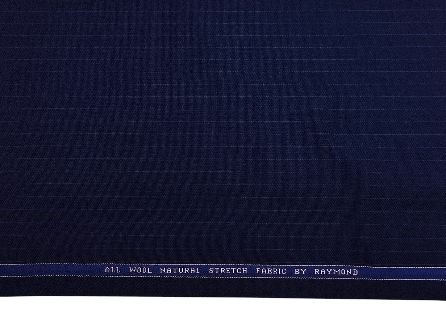 Raymond 100% Wool Natural Stretched Suiting Fabric (Blue, Pinstripes)