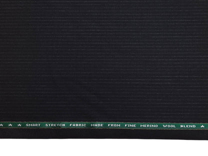 Raymond Spanax Wool Blended Suiting Fabric (Black, Charcoal Stripes)