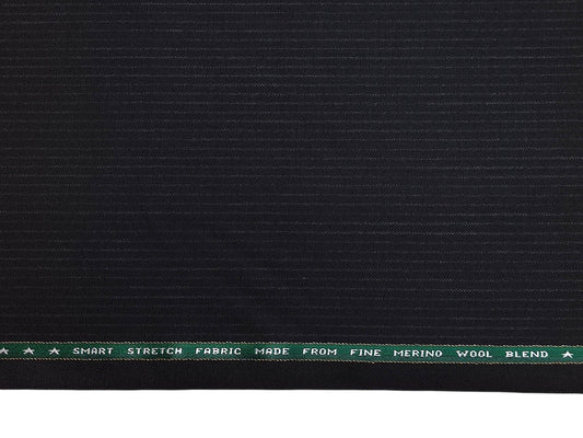 Raymond Spanax Wool Blended Suiting Fabric (Black, Charcoal Stripes)