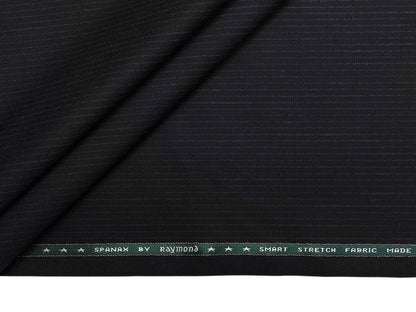 Raymond Spanax Wool Blended Suiting Fabric (Black, Charcoal Stripes)