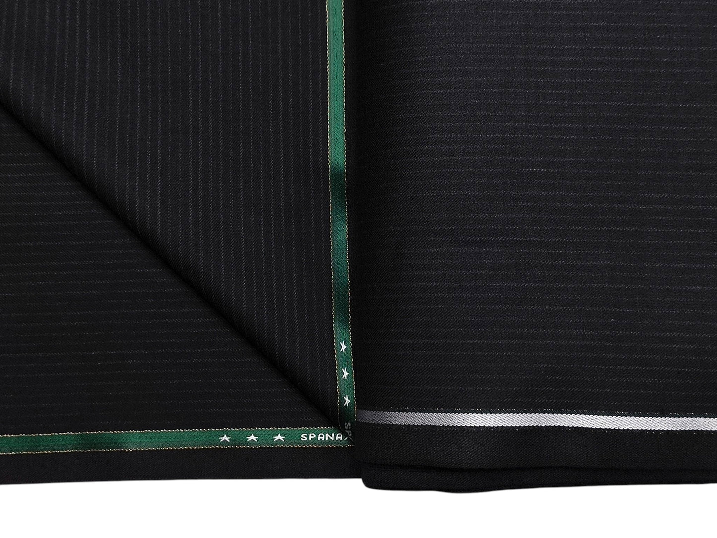 Raymond Spanax Wool Blended Suiting Fabric (Black, Charcoal Stripes)