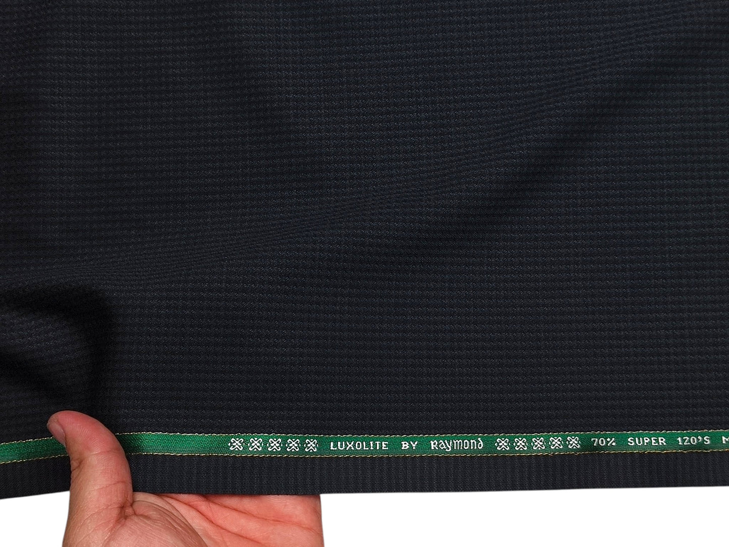 Raymond Luxolite 70% Wool Super 120s Suiting Fabric (Blackish Green, Self Pattern)