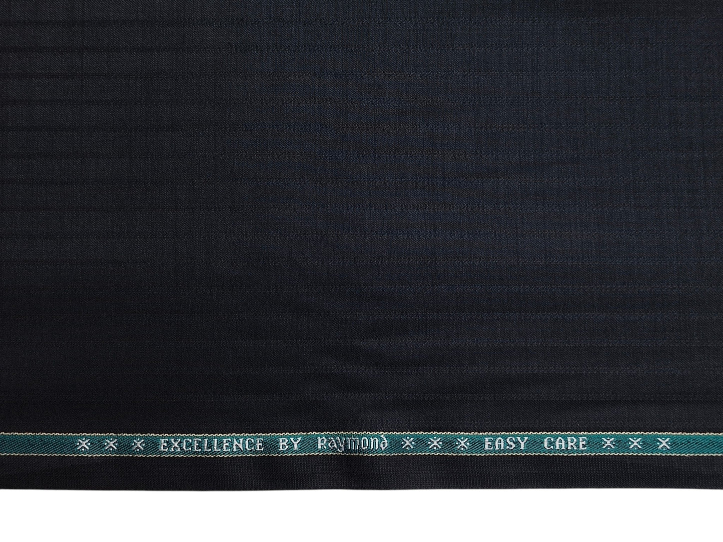 Raymond Excellence Wool Blended Suiting Fabric (Black, Pinstripes)