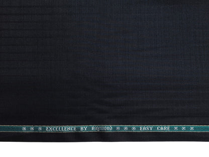 Raymond Excellence Wool Blended Suiting Fabric (Black, Pinstripes)