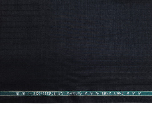 Raymond Excellence Wool Blended Suiting Fabric (Black, Pinstripes)