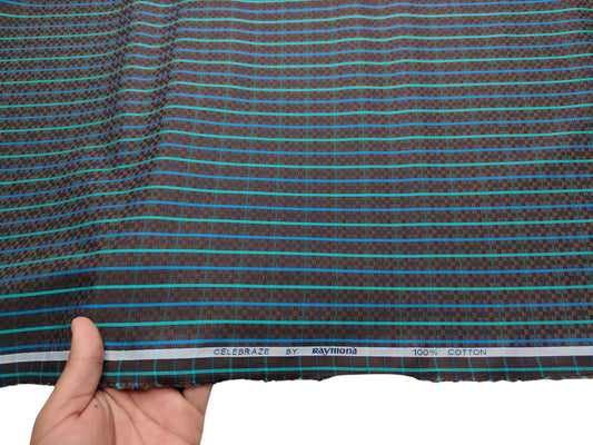 Raymond 100% Premium Cotton Shirting Fabric (Brown, Multichecks)