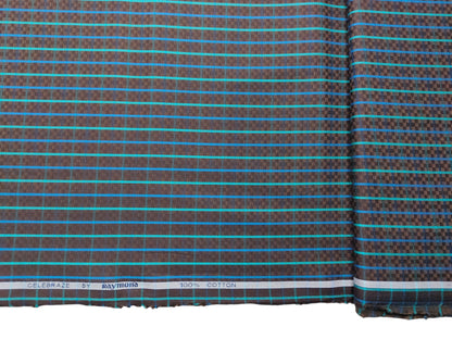 Raymond 100% Premium Cotton Shirting Fabric (Brown, Multichecks)