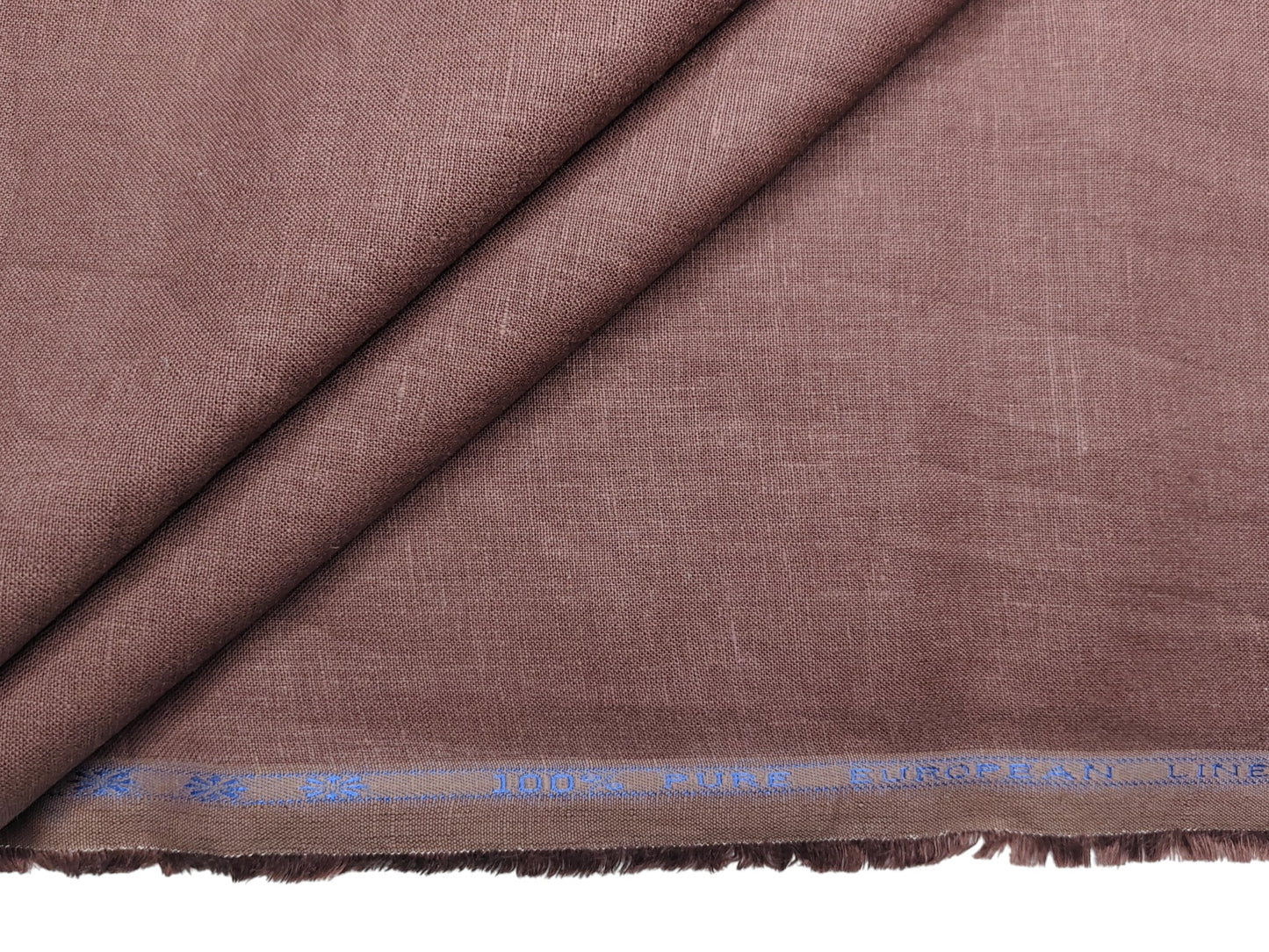 100% Pure European Linen 25 LEA Suiting Fabric (Rust Brown, Plain)