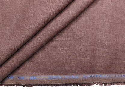 100% Pure European Linen 25 LEA Suiting Fabric (Rust Brown, Plain)