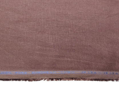100% Pure European Linen 25 LEA Suiting Fabric (Rust Brown, Plain)