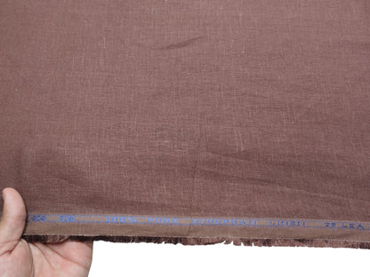 100% Pure European Linen 25 LEA Suiting Fabric (Rust Brown, Plain)