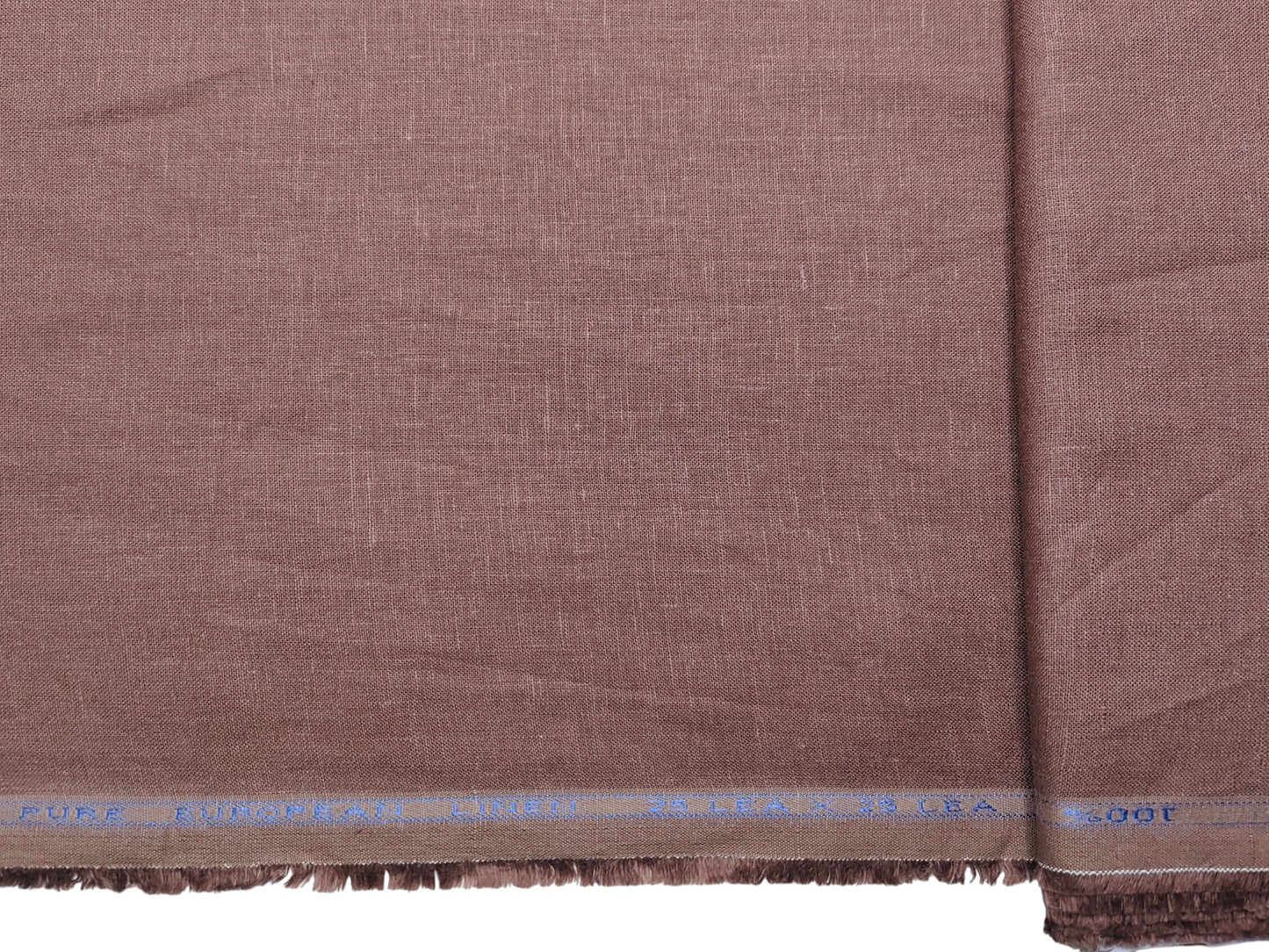 100% Pure European Linen 25 LEA Suiting Fabric (Rust Brown, Plain)