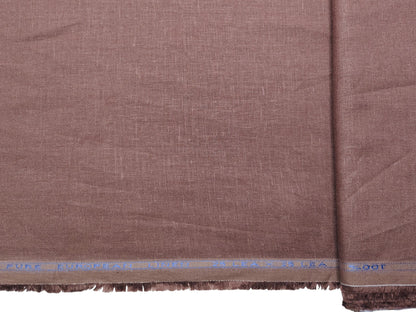 100% Pure European Linen 25 LEA Suiting Fabric (Rust Brown, Plain)